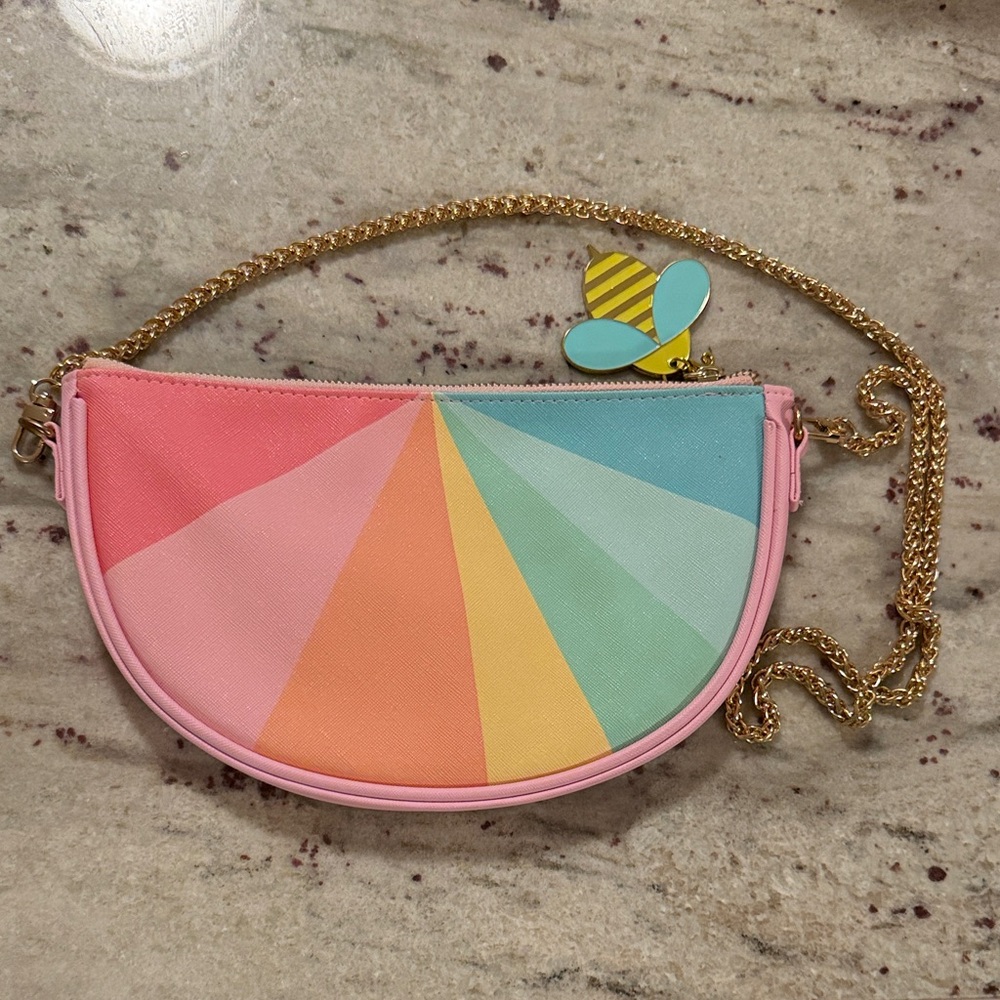 Can't Clutch This Rainbow Color Wheel Combo Crossbody / Clutch Purse - Picture 4 of 7
